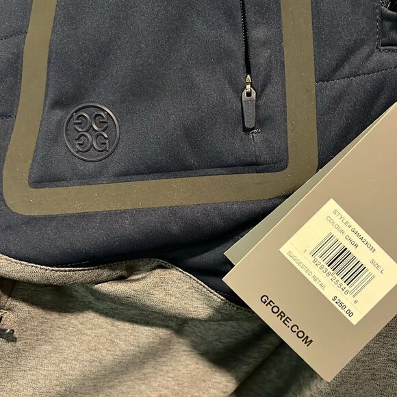 G/FORE Hooded Quartet Zip Charcoal Heather Grey Size M - Picture 4 of 5